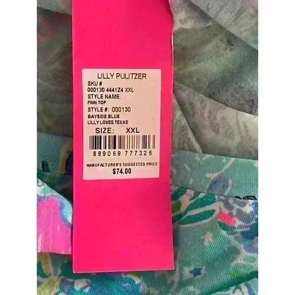 Lilly Pulitzer 'Lilly Loves Texas' Finn White Colorful Long Sleeve Tee Shirt XXL - Picture 6 of 7